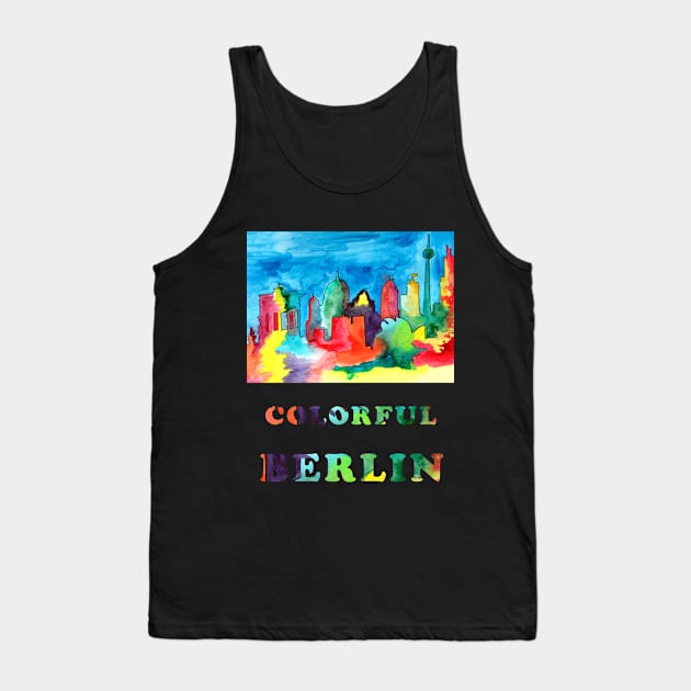 Colorful Berlin - watercolour sketch of Berlin landmarks Tank Top by Elena Ehrenberg